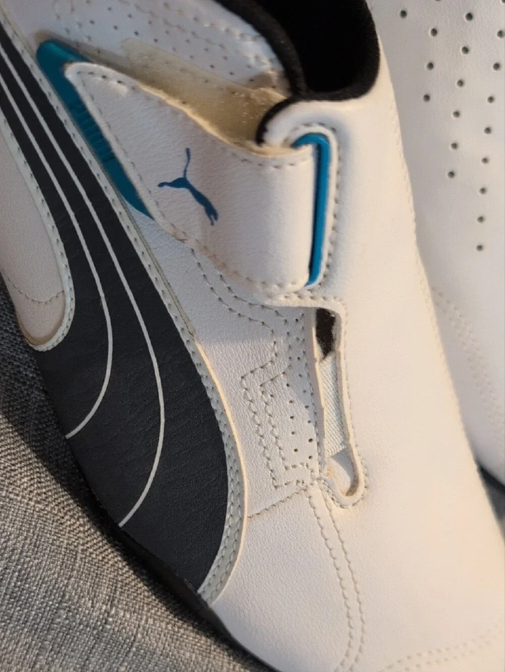 Puma Men’s White, Black and Blue Athletic Sneakers